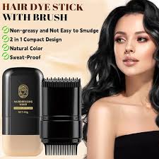 Hair Color Stick Instant Root Touch-Up - Portable Solution For Quick And Easy Gray Hair Coverage And Temporary Root Concealing - 20g (Black)