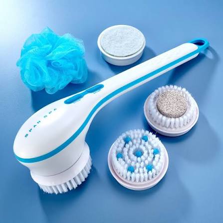 CNAIER Bath and Body Scrub Electric Brush Set - Rechargeable 4 in 1 (Random Color)