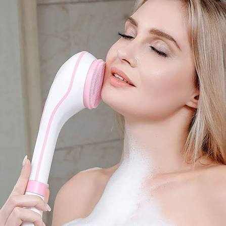 CNAIER Bath and Body Scrub Electric Brush Set - Rechargeable 4 in 1 (Random Color)
