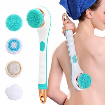CNAIER Bath and Body Scrub Electric Brush Set - Rechargeable 4 in 1 (Random Color)