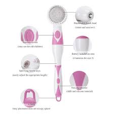 CNAIER Bath and Body Scrub Electric Brush Set - Rechargeable 4 in 1 (Random Color)