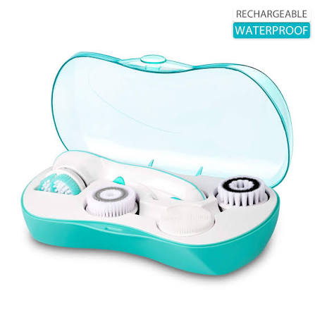 CNAIER Bath and Body Scrub Electric Brush Set - Rechargeable 4 in 1 (Random Color)