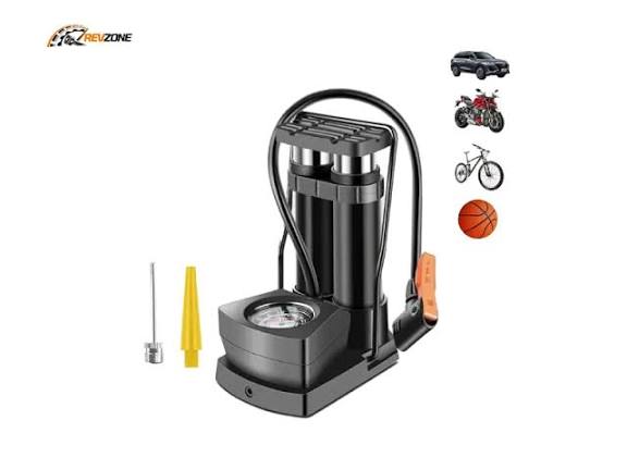Double Barrel Bike Floor Foot Pump – Fast, Powerful & Accurate Inflation