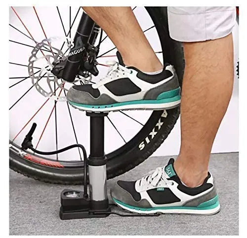 Foot And Hand Air Pump With Air Pressure Gauge – Fast Portable Car Bike And Cycle Inflator For Tires Balls And Inflatables