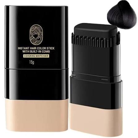 Hair Color Stick Instant Root Touch-Up - Portable Solution For Quick And Easy Gray Hair Coverage And Temporary Root Concealing - 20g (Black)