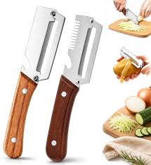 Multi-Functional Vegetable Peeler, 3-in-1 Ultra Sharp Stainless Steel Vegetable Cutter, Fruit Shredder and Beer Bottle Opener, Ergonomic Kitchen Tool for Slicing and Shredding