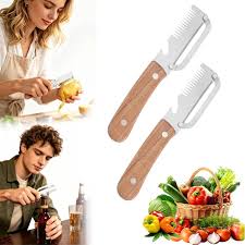 Multi-Functional Vegetable Peeler, 3-in-1 Ultra Sharp Stainless Steel Vegetable Cutter, Fruit Shredder and Beer Bottle Opener, Ergonomic Kitchen Tool for Slicing and Shredding