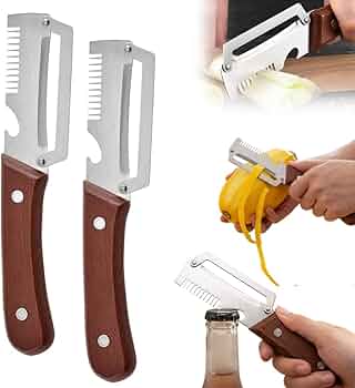 Multi-Functional Vegetable Peeler, 3-in-1 Ultra Sharp Stainless Steel Vegetable Cutter, Fruit Shredder and Beer Bottle Opener, Ergonomic Kitchen Tool for Slicing and Shredding