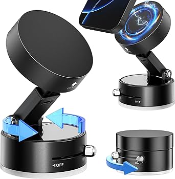 Vacuum Magnetic Suction Cup Folding Swivel Stand – Double-Sided Universal Mobile Phone Holder