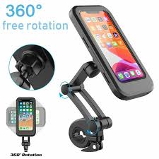 Waterproof Bike Phone Mount - 360° Rotatable Motorcycle & Bicycle Mobile Holder - Adjustable Touch Screen Handlebar Phone Support for All Bikes
