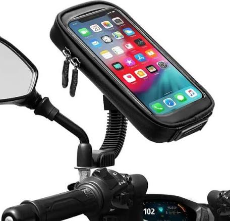 Waterproof Bike Phone Mount - 360° Rotatable Motorcycle & Bicycle Mobile Holder - Adjustable Touch Screen Handlebar Phone Support for All Bikes
