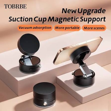 Vacuum Magnetic Suction Cup Folding Swivel Stand – Double-Sided Universal Mobile Phone Holder