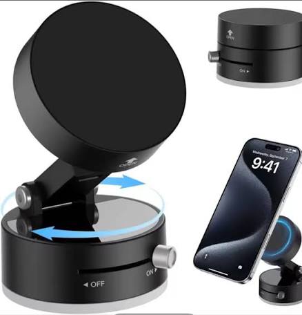 Vacuum Magnetic Suction Cup Folding Swivel Stand – Double-Sided Universal Mobile Phone Holder