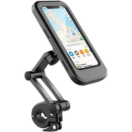 Waterproof Bike Phone Mount - 360° Rotatable Motorcycle & Bicycle Mobile Holder - Adjustable Touch Screen Handlebar Phone Support for All Bikes