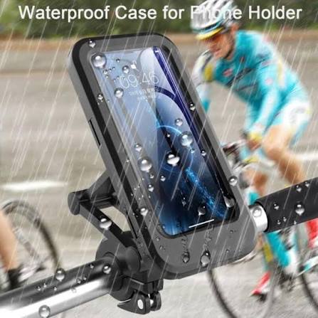 Waterproof Bike Phone Mount - 360° Rotatable Motorcycle & Bicycle Mobile Holder - Adjustable Touch Screen Handlebar Phone Support for All Bikes